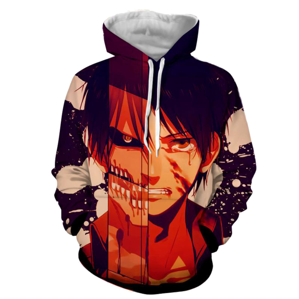 Attack On Titan - Eren Yeager 3D - Attack On Titan Hoodies